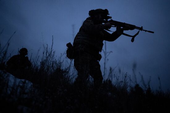Боевое слаживание военнослужащих спецназа "Ахмат"