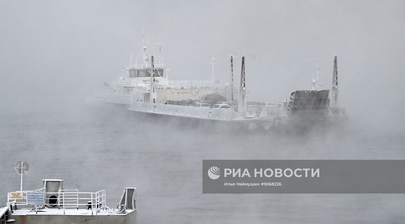 Работа переправ через Енисей