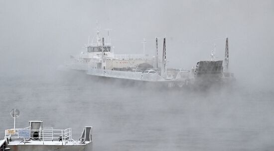 Работа переправ через Енисей