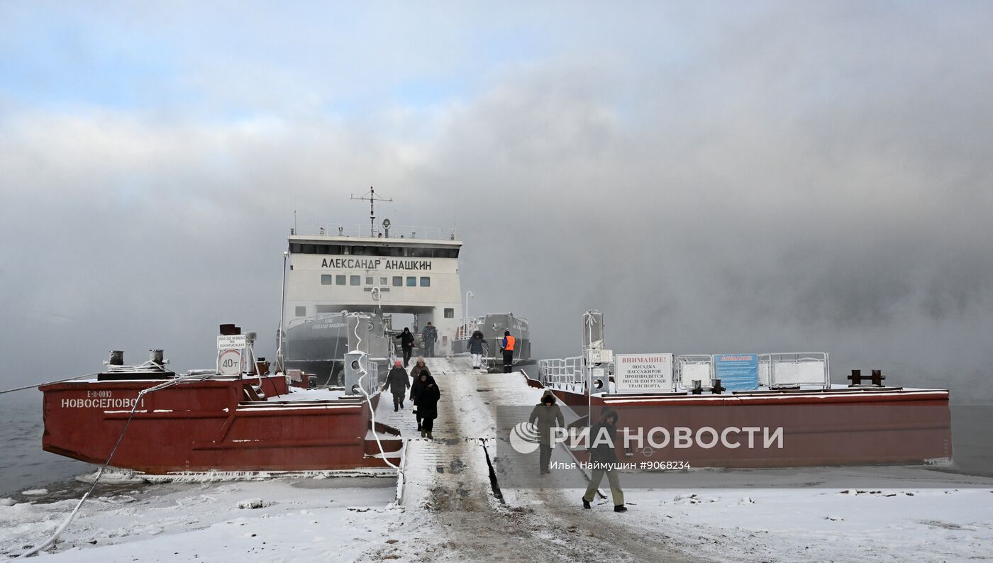 Работа переправ через Енисей