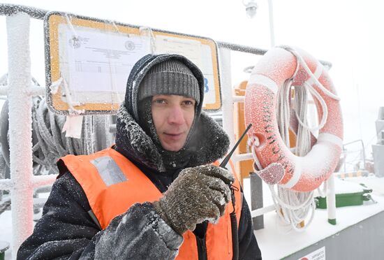 Работа переправ через Енисей