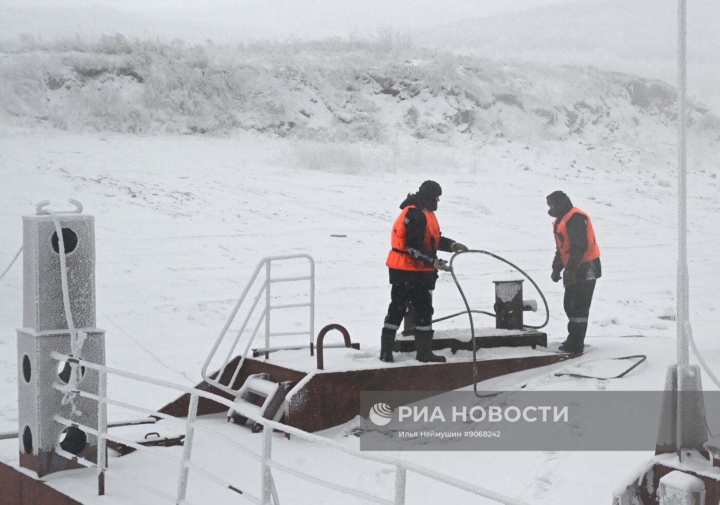 Работа переправ через Енисей