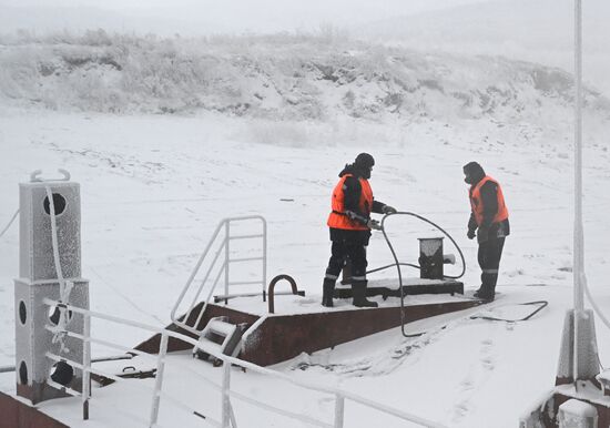 Работа переправ через Енисей