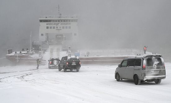 Работа переправ через Енисей