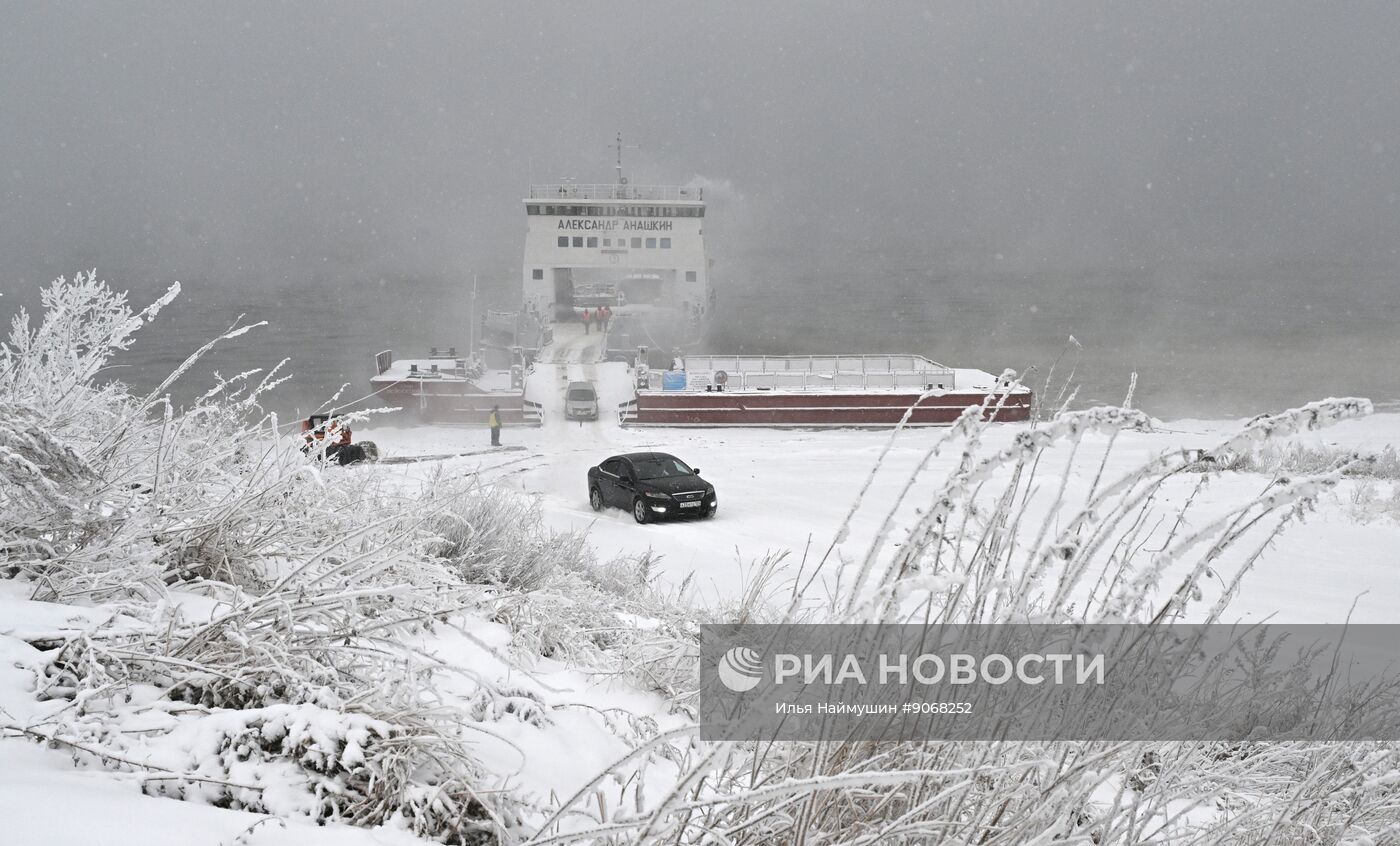 Работа переправ через Енисей