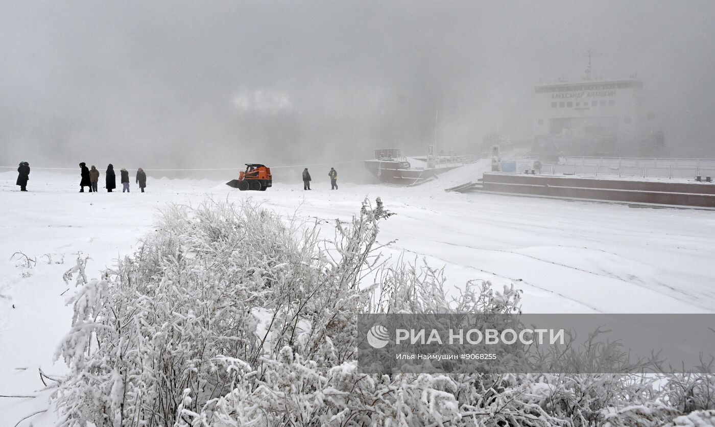 Работа переправ через Енисей