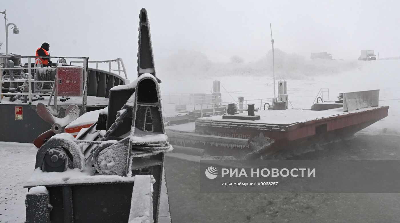 Работа переправ через Енисей