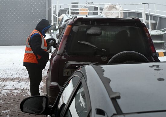 Работа переправ через Енисей