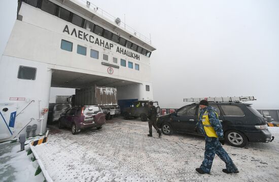 Работа переправ через Енисей