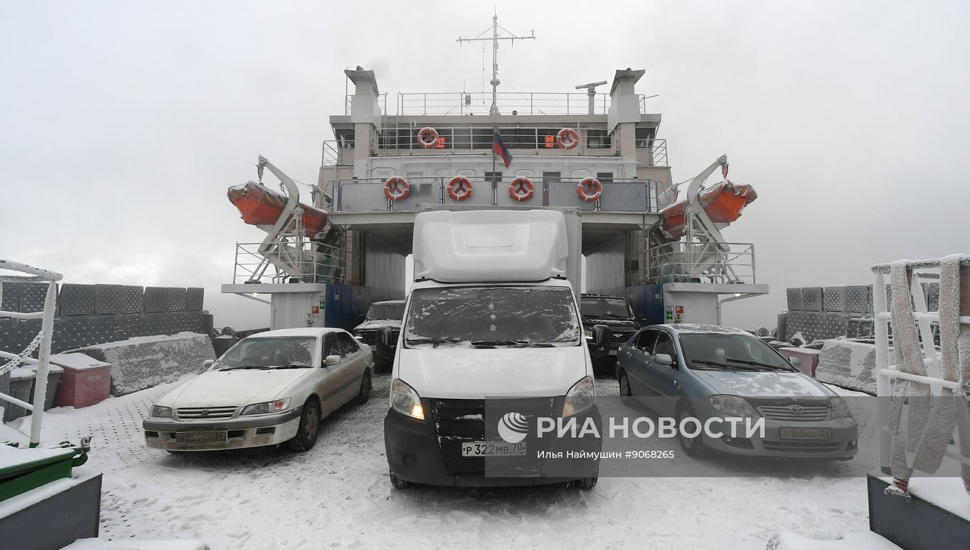Работа переправ через Енисей