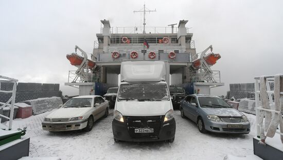 Работа переправ через Енисей