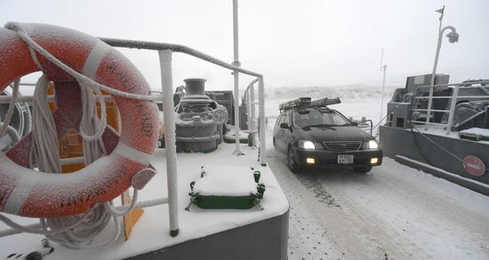 Работа переправ через Енисей