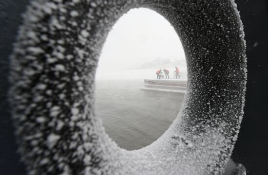 Работа переправ через Енисей