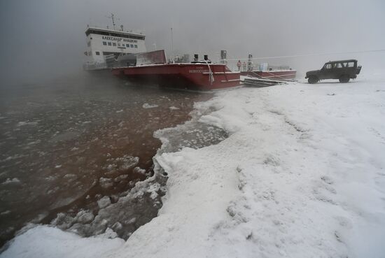 Работа переправ через Енисей