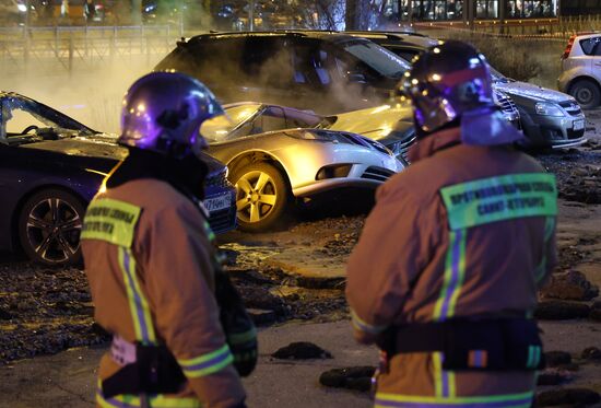 Авария на трубопроводе в Санкт-Петербурге