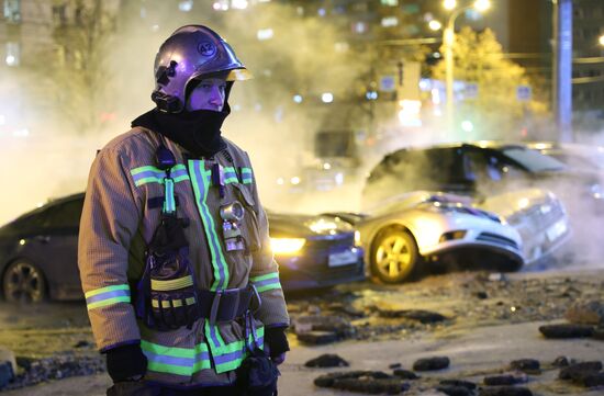 Авария на трубопроводе в Санкт-Петербурге