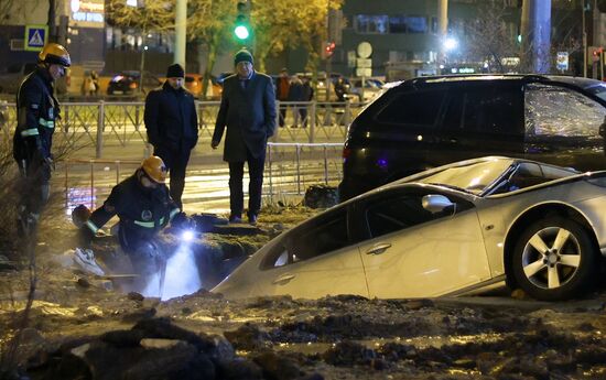Авария на трубопроводе в Санкт-Петербурге