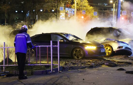 Авария на трубопроводе в Санкт-Петербурге