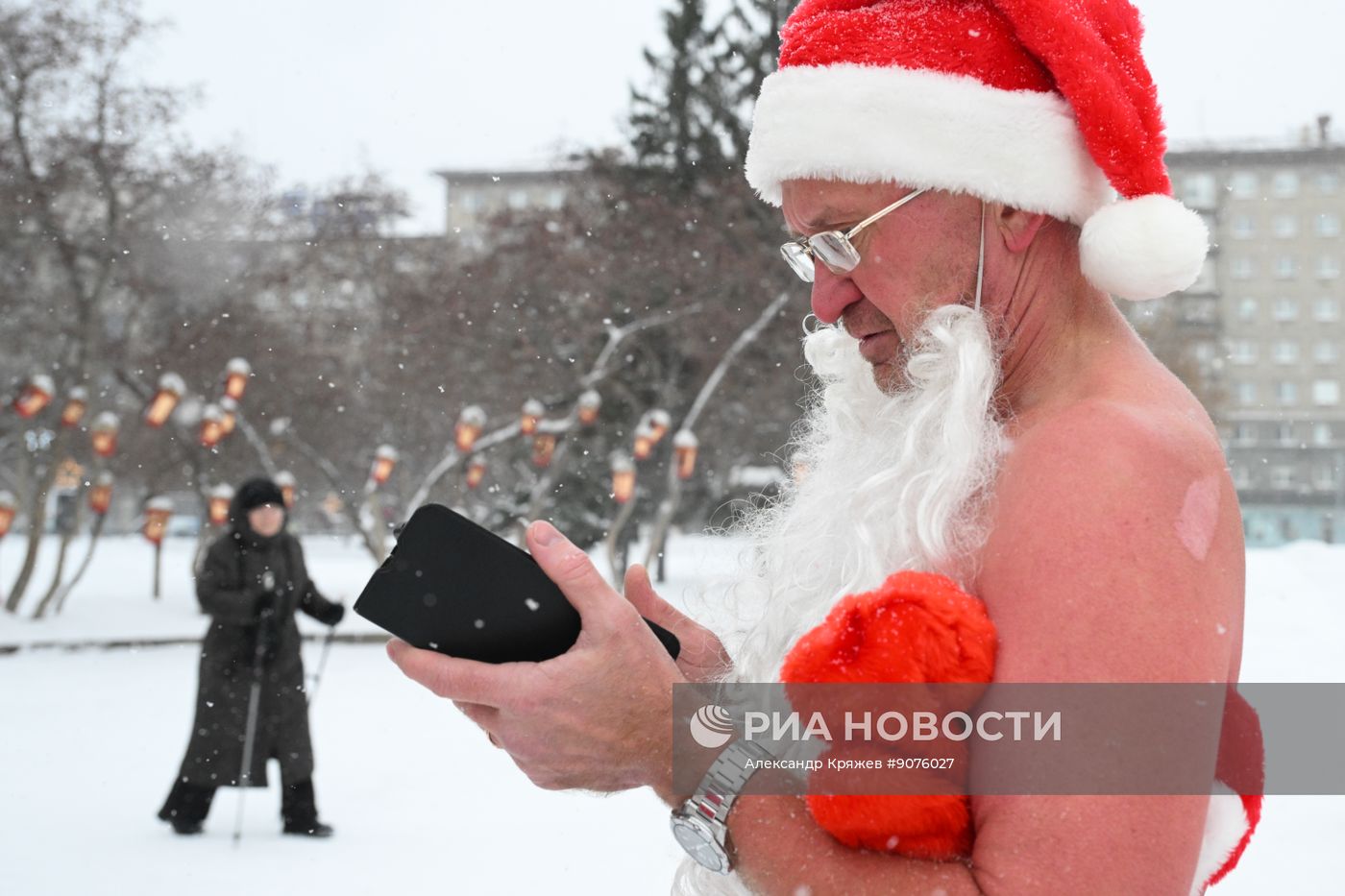 Новогодний забег "моржей" в Новосибирске