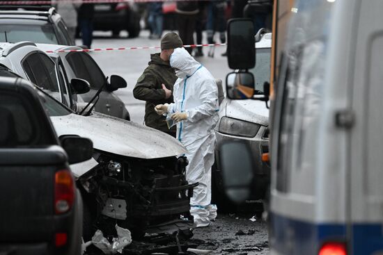 На юге Москвы взорвался автомобиль