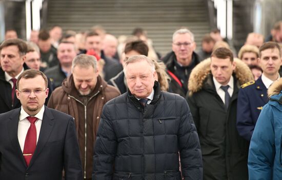 Церемония открытия станций "Путиловская" и "Юго-Западная" в Санкт-Петербурге