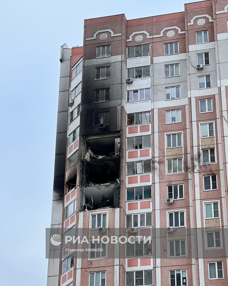 Последствия атаки беспилотников в Ростове-на-Дону