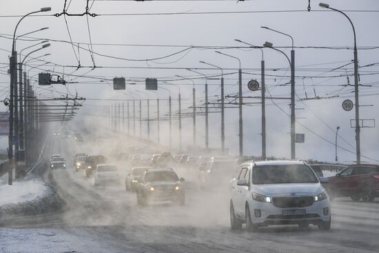 Морозная погода в Новосибирске