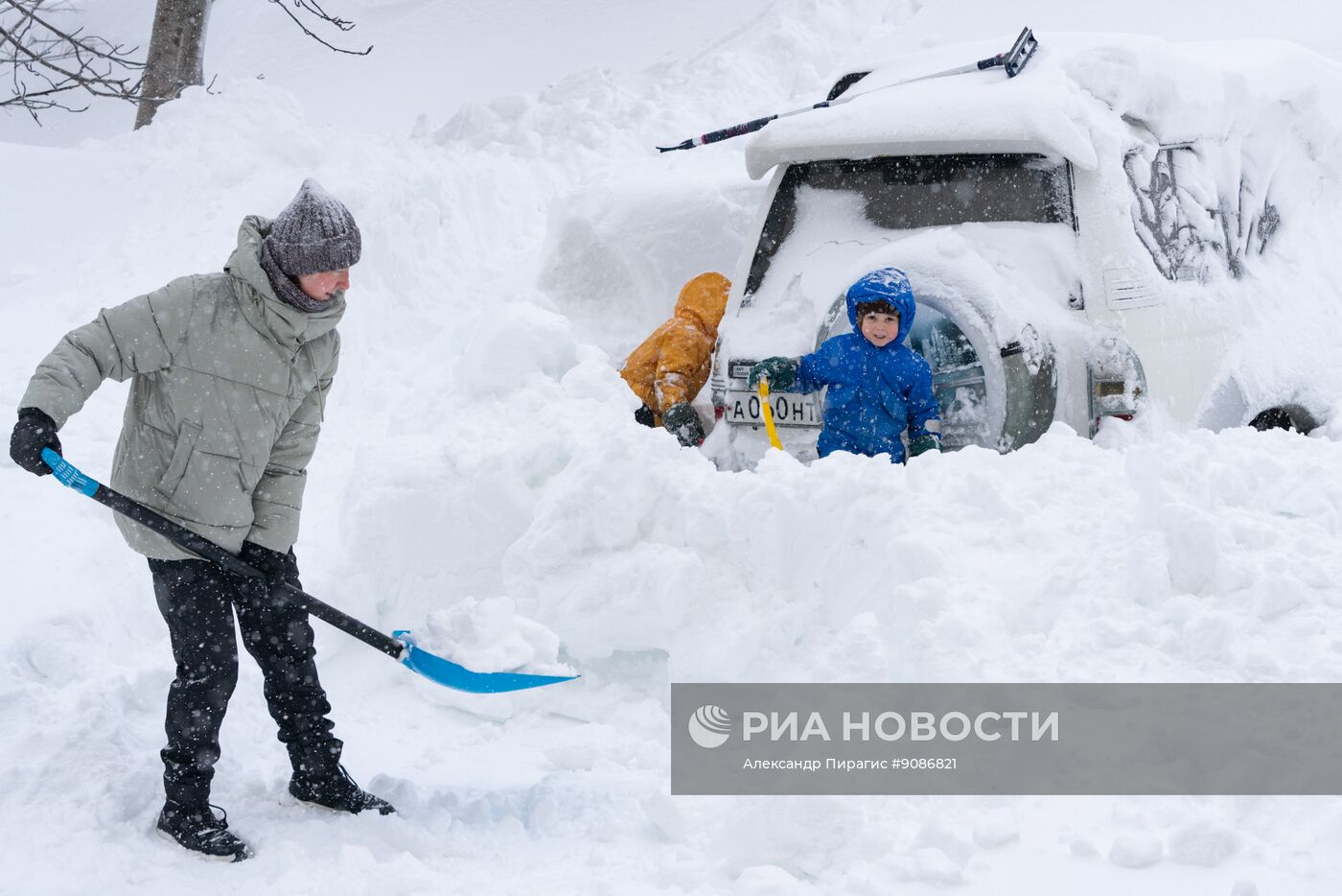 Снегопад в Петропавловске-Камчатском