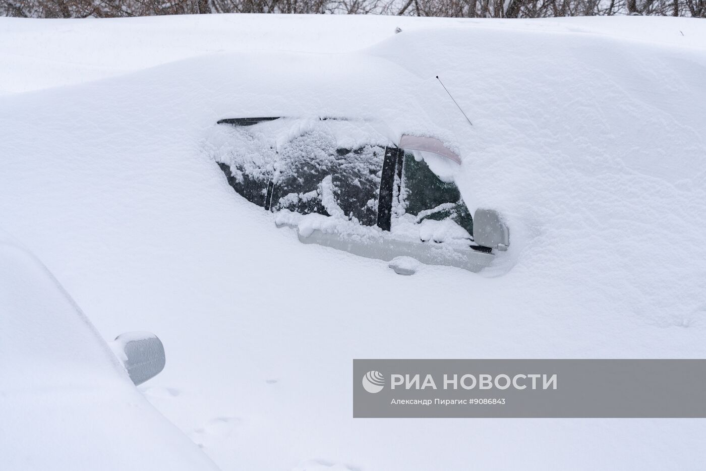 Снегопад в Петропавловске-Камчатском