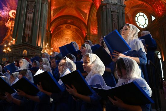 Рождественский хоровой собор в Главном храме Вооруженных сил РФ в Подмосковье
