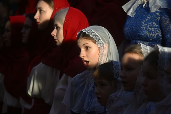 Рождественский хоровой собор в Главном храме Вооруженных сил РФ в Подмосковье