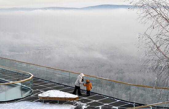 Морозная погода в Красноярске