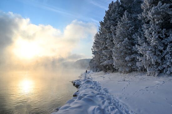 Морозная погода в Красноярском крае
