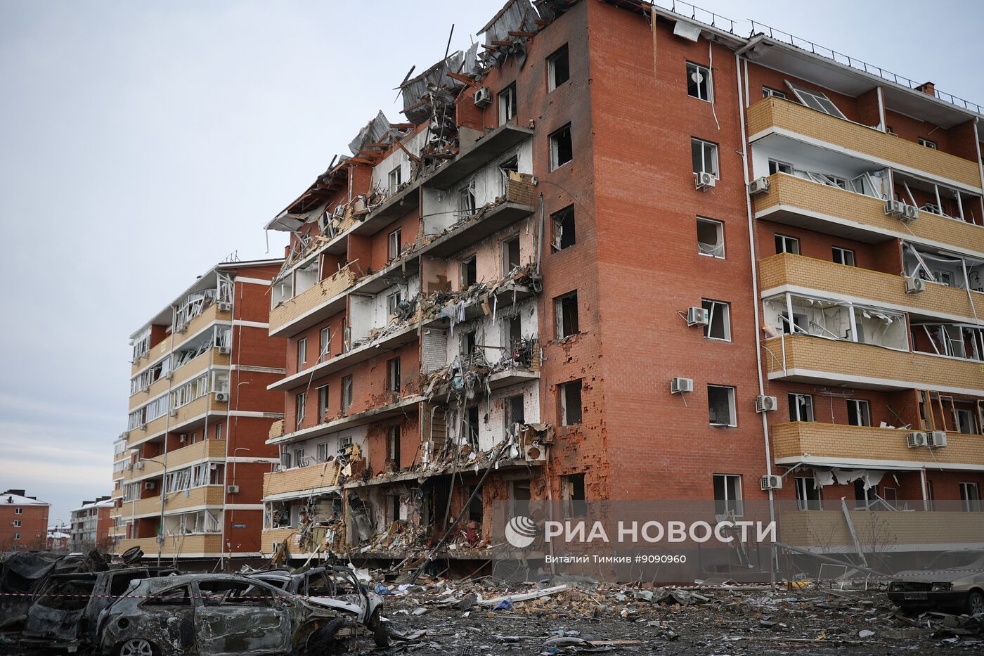 Последствия атаки БПЛА в ауле Новая Адыгея