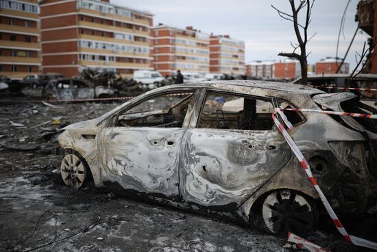 Последствия атаки БПЛА в ауле Новая Адыгея 