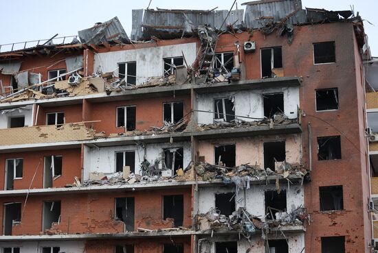 Последствия атаки БПЛА в ауле Новая Адыгея 