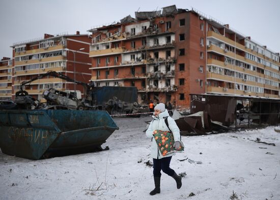 Последствия атаки БПЛА в ауле Новая Адыгея 