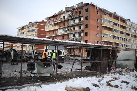 Последствия атаки БПЛА в ауле Новая Адыгея 