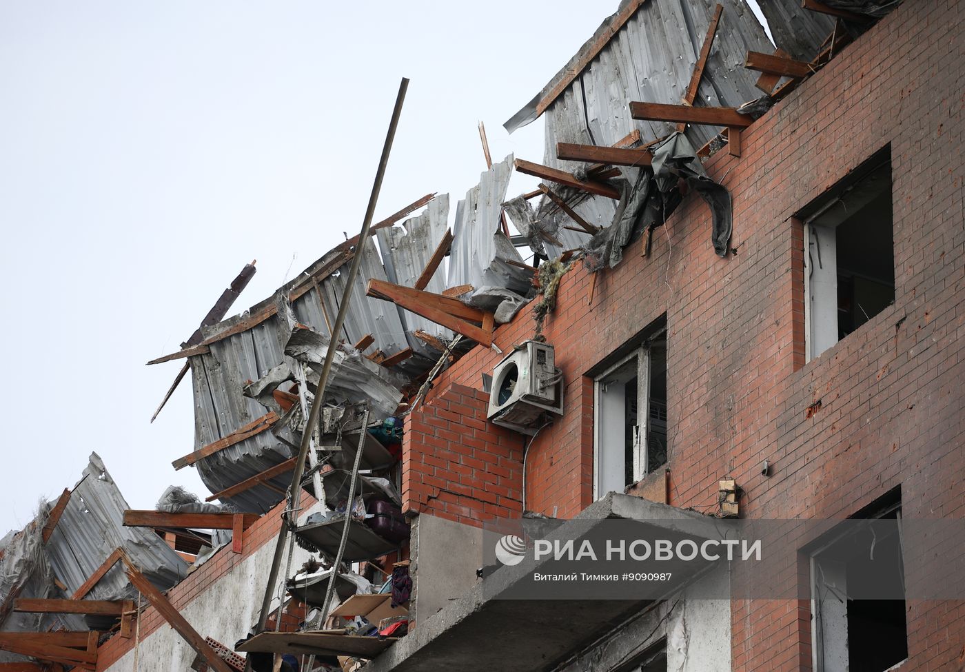 Последствия атаки БПЛА в ауле Новая Адыгея 