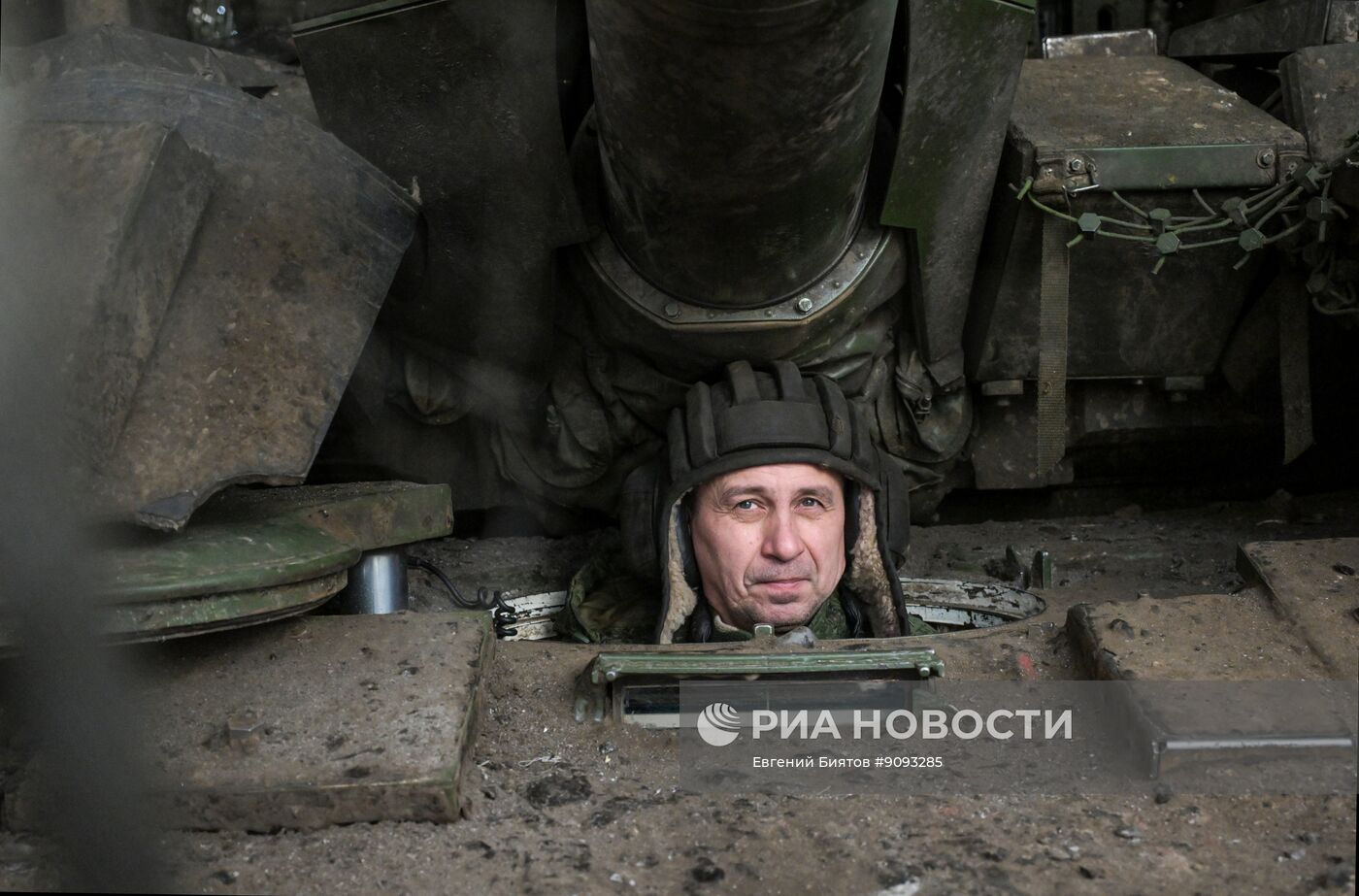 Боевая работа танкистов группировки войск "Запад" в ЛНР