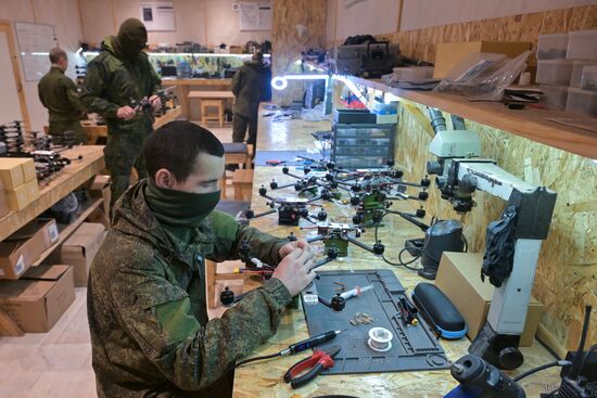 Лаборатория по производству дронов группировки войск "Запад" в ЛНР