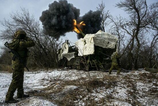 Боевая работа артиллеристов группировки войск "Запад" на Харьковском направлении