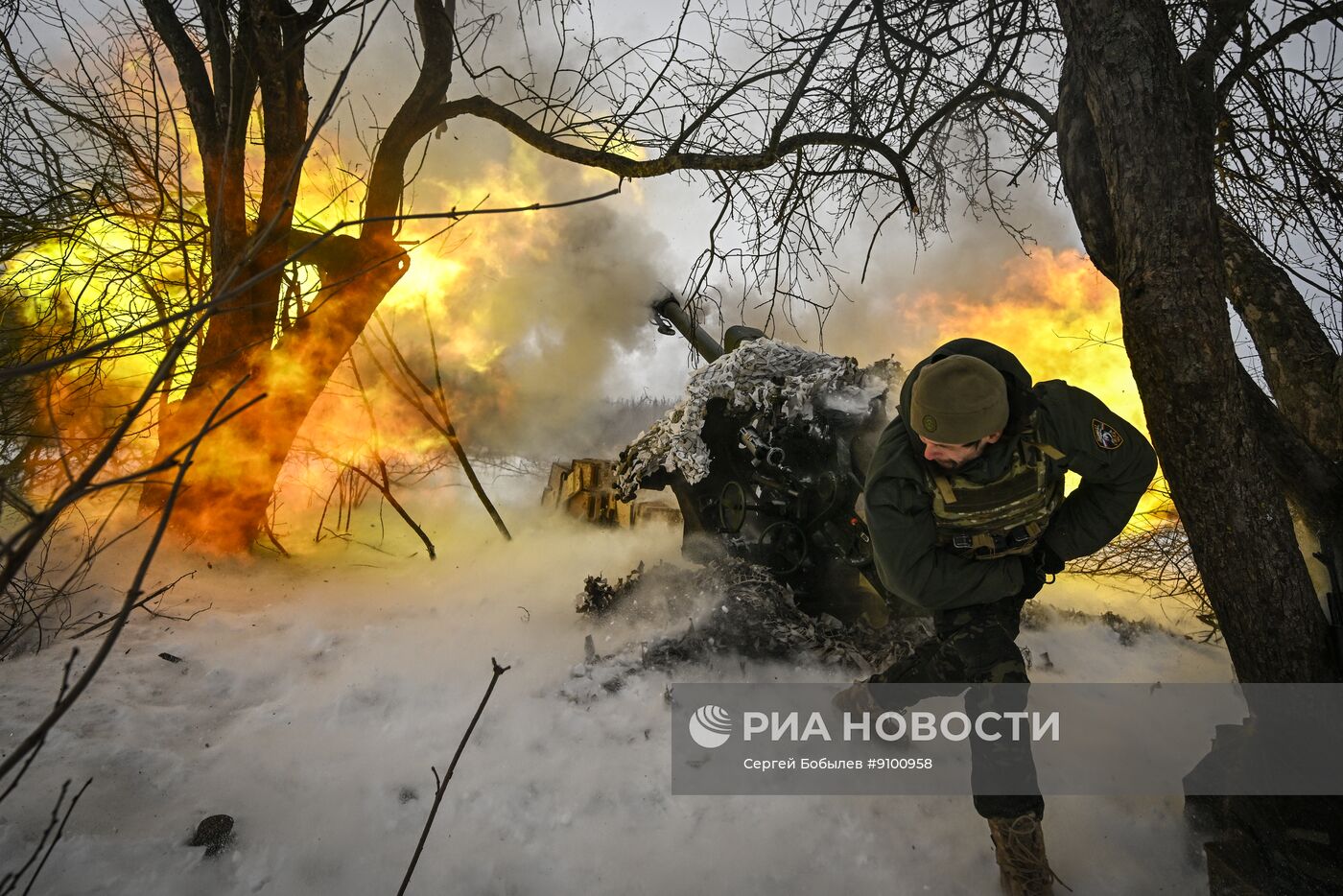 Боевая работа расчета гаубицы Д-30 спецназа "Ахмат" на Сумском направлении