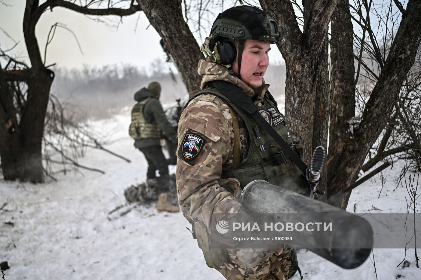 Боевая работа расчета гаубицы Д-30 спецназа "Ахмат" на Сумском направлении