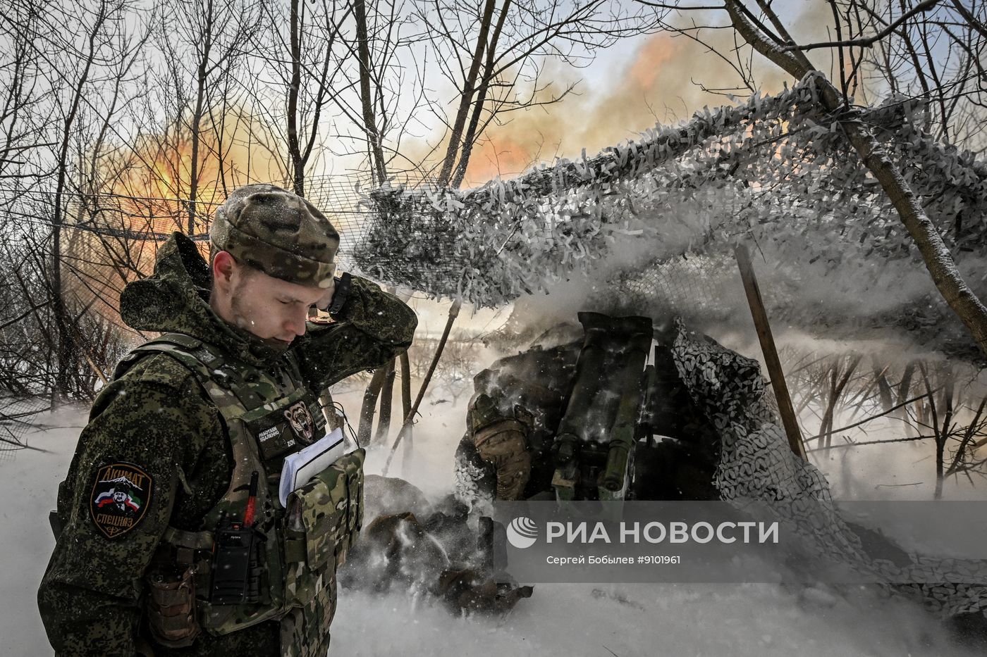 Боевая работа артиллерии спецназа "Ахмат" МО РФ на Сумском направлении