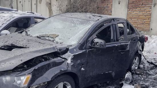 Последствия атаки украинского БПЛА на Курск