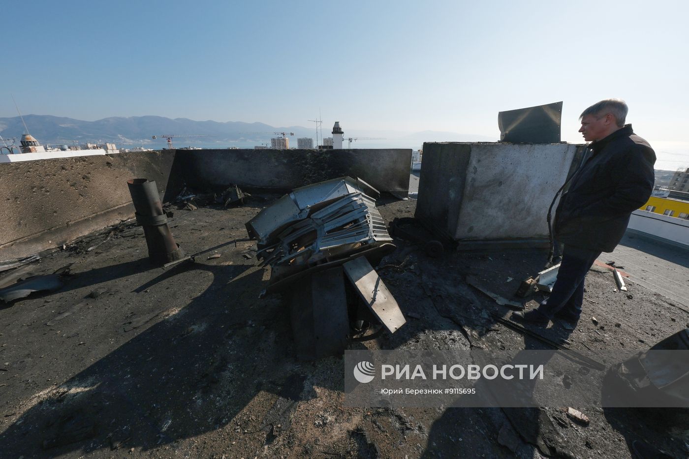 Последствия атаки беспилотников ВСУ на Новороссийск