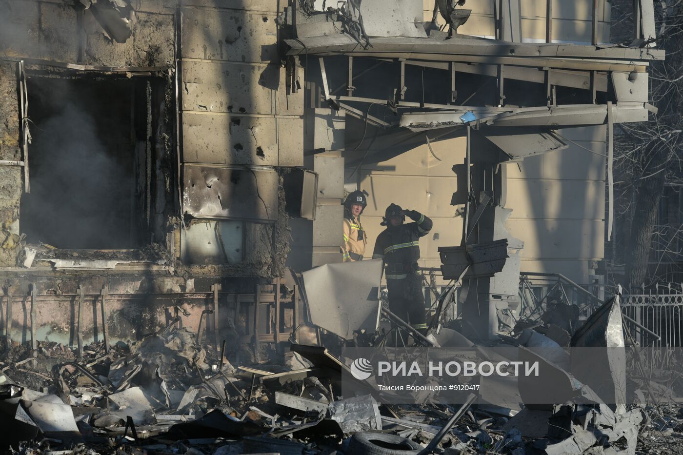 Последствия обстрела Донецка