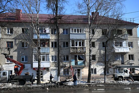 Последствия ракетного удара ВСУ по Брянску