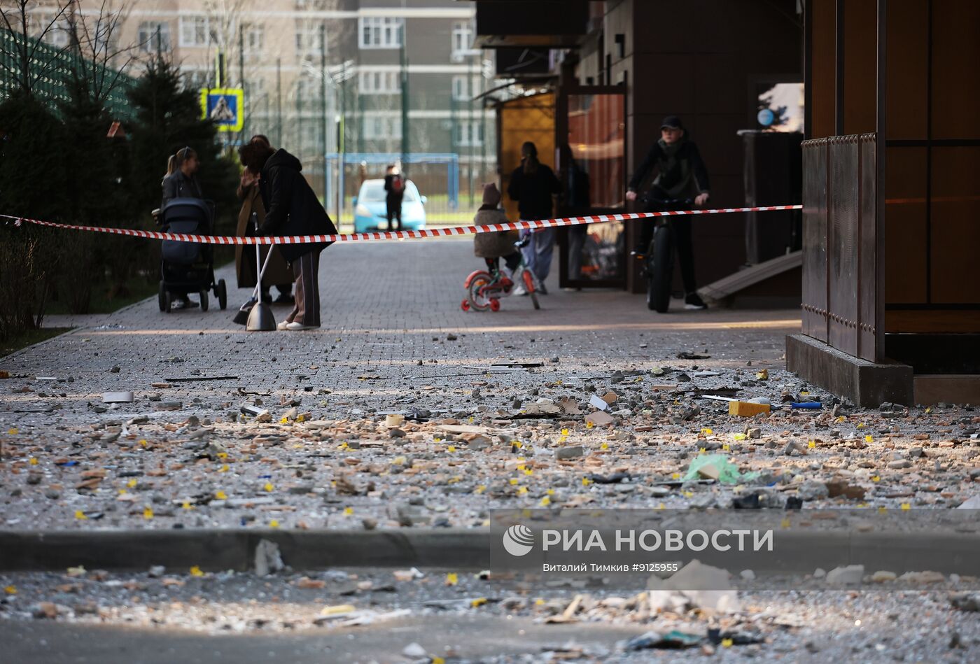 Последствия атаки беспилотников в Краснодаре